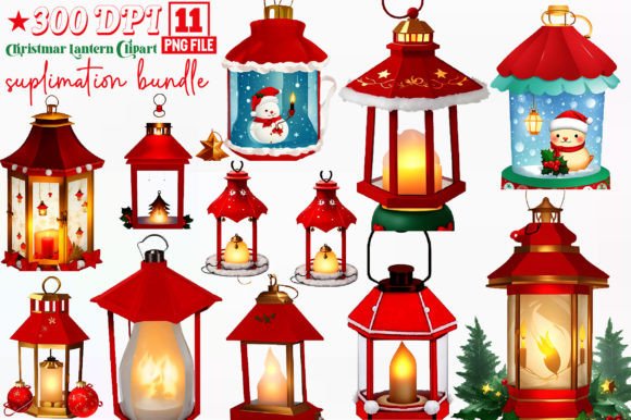 Christmas Lantern Clipart: Graphics and Crafts for Seasonal Design