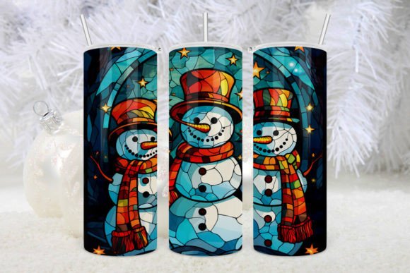 Christmas Stained Glass Tumblers Wrap3 Graphics