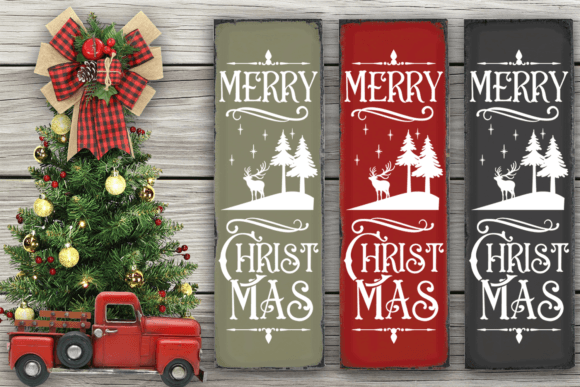 Merry Christmas Porch Sign Graphics for Crafts