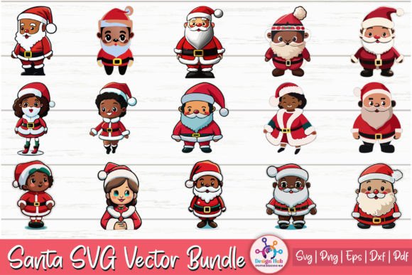 Santa SVG Vector Bundle for Graphics and Crafts