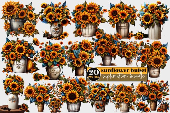 Sunflower Bouquet Clipart Bundle: Graphics for Crafts and Marketing